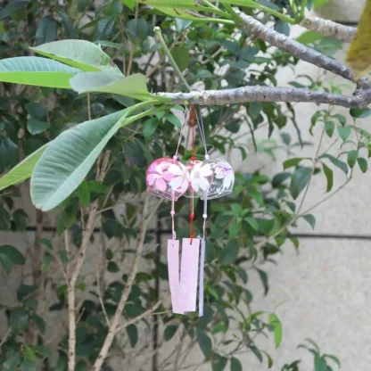 Sakura Print Bell Wind Chimes - Image 2